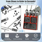 Magnet Tool Tray Aluminum Alloy Screw Tray with Tool Holder RC Parts Fixing for 1/10 RC Cars, Drones, Phone, Computer, Eyeglass, Electronic Multi-Compartment Anti-Loss Organizer Storage Box (Red