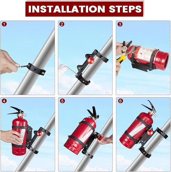 UTV Fire Extinguisher Mount Kit - Quick Release Fire Extinguisher Mounting Bracket Adjustable 1.75'' to 2'' Roll Bar Aluminum Alloy Heavy Duty for Polaris RZR Ranger Can-Am Maverick ATV