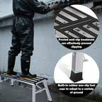 Folding Work Platform Height Adjustment 19-27"(H) Portable Steel Step Ladder Stool for Home, Office, Workshop and Garage, Maximum Load 400lbs