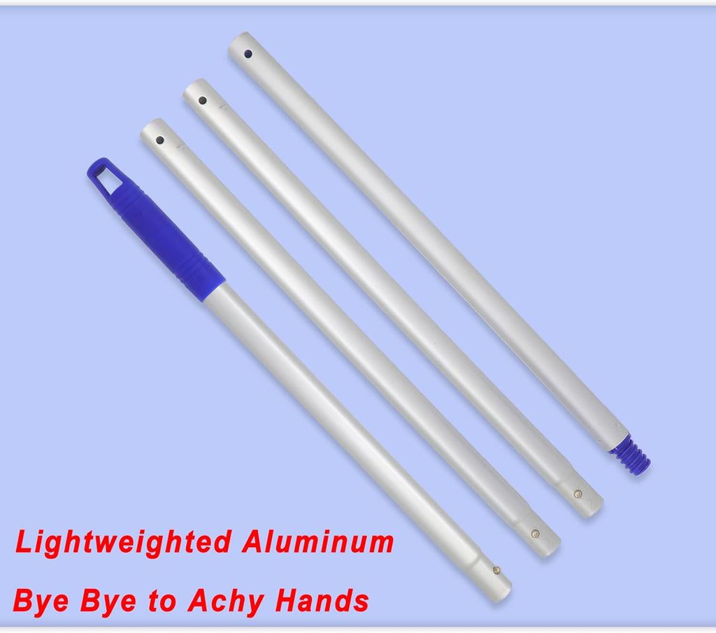 4-Section Lightweight Aluminum Alloy Pole Mop Replacement Handle Compatible with All Screw On American Threading System