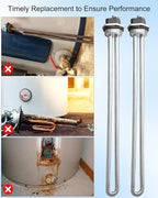 100108283 Water Heater Element Fit for AO Smith Electric Water Heaters, 4500W 240V Screw-In Hot Water Heater Replace 100108284 9000092015 9000092045, 2 Pack