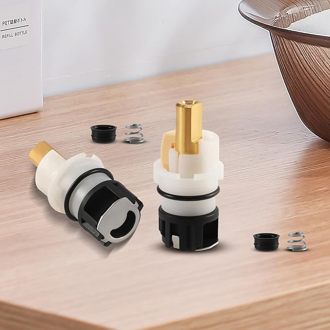 2 Pack RP25513 Faucet Stem Replacement for Delta Two Handle Faucet Repair Kit, Premium Faucet Cartridge Parts with RP4993 Rubber Seat and Spring