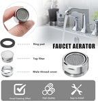 Litoexpe 15/16 Inch Faucet Aerator 4 PCS, Kitchen Sink Aerator Replacement Parts, Sink Faucet Male Thread Faucet Filter with Brass Shell and Gasket for Bathroom