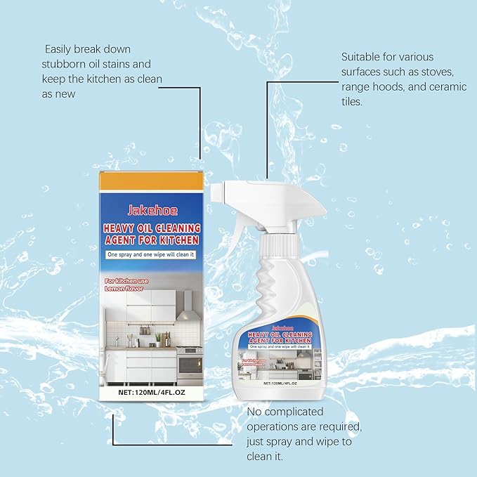 Greasy Dirt Clean Spray, Degreaser Cleaner Heavy Duty, Kitchen Cleaner, All Purpose Stain Removal Cleaners, Oven And Grill Cleaners Clean Up Kitchen Oil Stains(1, pcs-120ml)