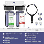 SimPure Whole House Water Filter System, 2 Stages Clear Home Water Pre-Filtration with Carbon and Sediment Filters, Reduce Odor, Chlorine, Taste, Iron, Lead, 1" NPT Brass Port, BPA Free(DB10C-2)