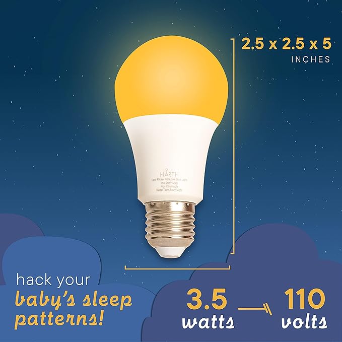Amber Light Bulbs for Sleep I 1800K Warm Light Bulbs for Bedside Lamp I 3.5W E26 Led Bulb (60W Equiv) Orange Led Lights for Bedroom Soft Warm Lighting I Dim Night Light for Kids Room Warm Light Lamp