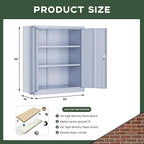 Greenvelly Metal Storage Cabinet, 36" Locking Storage Cabinet with Doors and Shelves, Lockable Storage Cabinets for Home Office, Utility Locker Cabinet, Steel Garage Cabinet with 2 Keys, Dark Grey