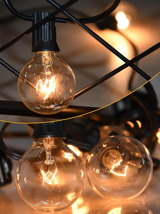 SUNSGNE Clear Globe G40 Bulbs Replacement Screw Base Light Bulbs 1.5-Inch, 5 Watt - Fits E12 and C7 Sockets, 25 Pack