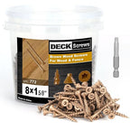Deck Screws #8 x 1-5/8’’, T25 Star Torx Drive Flat Head Wood Screws, Brown, 5lb