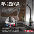 Delta Faucet Trinsic VoiceIQ Touchless Kitchen Faucet with Pull Down Sprayer, Smart Faucet, Alexa and Google Assistant Voice Activated, Kitchen Sink Faucet, Black Stainless 9159TV-KS-DST