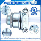 20 Pcs Nm Clamp Type Cable Connectors 1/4 Inch Metal Electrical Box Connectors Wire Clamps for Metallic Conduit Protect Cables Silver, Zinc Alloy