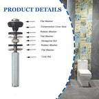 Upgraded Toilet Tank to Bowl Bolt Replacement Kit, Universal Heavy Duty Toilet Tank Bolts with Extra Long Nuts, Waterproof and Rustproof Stainless Steel(2 PCS)