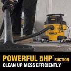 DEWALT 6 Gallon STEALTHSONIC Wet Dry Shop Vac, Powerful Suction & Portable Shop Vacuum with Attachments, Ultra Quiet Heavy Duty Shopvac for Home, Garage, Car, Workshop, Jobsite, DXV06P-QT, 5 Peak HP