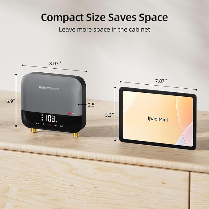 Tankless Water Heater Electric, MIZUDO 3.5kW 120 Volt