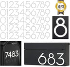 3 inch Reflective Mailbox Numbers Sticker (0-9, 5 Sets) Modern Number Vinyl Waterproof Number Self Adhesive Sticker for Signs, Door, Cars, Trucks, Home, Business, Address Number