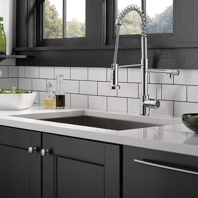 MENATT Commercial 3 in 1 Kitchen Faucet with Drinking Water Faucet, Pull-Down Single Handle Filter Kitchen Sink Tap for Water Filtration System, Brushed Nickel(Without Water Filtration Device)