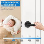 Amerdeco 6 Pack Matte Black Door Handles Interior,Knurled Privacy Door Handles with Lock,Heavy Duty Black Door Lever for Bedroom or Bathroom,Reversible Keyless for Left Right Handed Doors AM0027