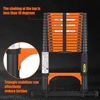 Telescopiing Ladder 14.5ft / 4.4m Extendable Extension Folding Non-Slip Ladder for Multi-Purpose Household