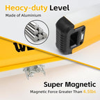 WBE 4-Piece Heavy Duty Torpedo Level Set, 12", 20", 40" Spirit Level with Magnetic, Shock-Proof Aluminum Alloy Levels with Carrying Bag, Bubble Vials Ruler for 45°/90°/180° Degree(4 PACK)
