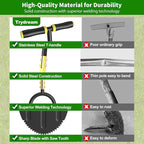 Lawn Edger Tool, Half Moon Tooth Edger with T-Grip Handle, 40-Inch Long Handled Sidewalk Grass Edger for Precise Lawn Edging and Land scaping