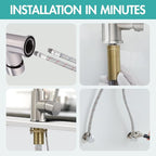 AIMADI Contemporary Kitchen Sink Faucet,Single Handle Stainless Steel Kitchen Faucets with Pull Down Sprayer,Brushed Nickel