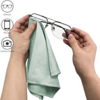 6 Pack Microfiber Glass Cleaning Cloth, 16 Inch X 16 Inch, Lint Free Quickly Clean Window, Glasses, Windshields, Mirrors, and Stainless Steel, Green