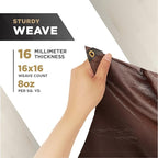 ATERET 30' x 40' Super Heavy Duty 16 Mil Brown Poly Tarp Cover - UV Resistant, Thick Waterproof, Rip and Tear Proof Tarpaulin with Grommets and Reinforced Edges