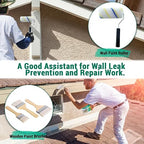 5Kg/202Fl.oz Transparent Waterproof Coating Invisible Waterproof Agent Set with Indoor&Outdoor Insulating Sealant with Wooden Brush Putty Knife Cut Resistant Work Gloves Paint Roller(6L/1.58Gal)