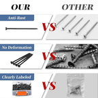 Deck Screws 4 Inch, Wood Screws #10 x 4, 200PCS Exterior Wood Screws, Torx Head, Fence Construction Screws, Rust Resistant Epoxy Coated, T25 Bits Included, Black