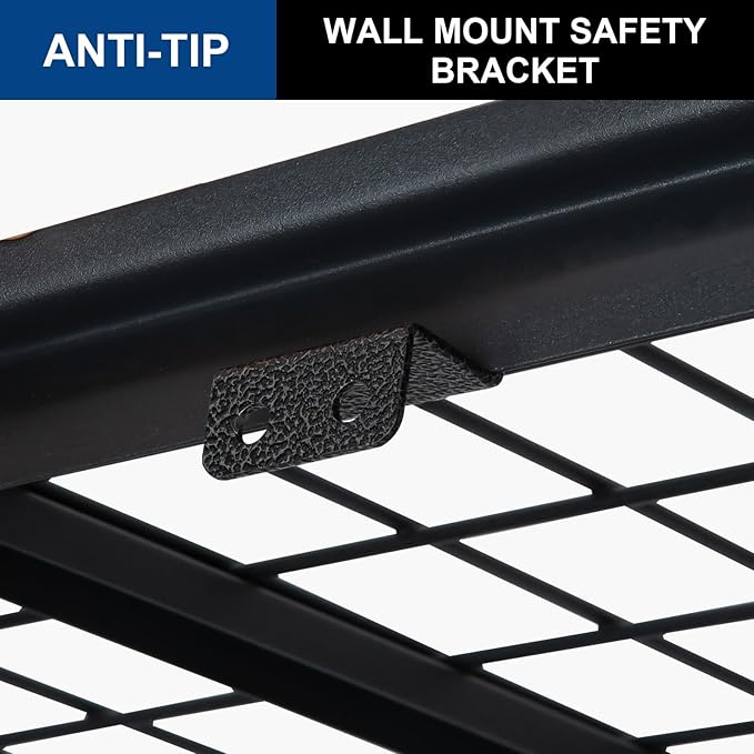 BILT HARD 3500 LBS 60" W x 18" D Garage Shelving, 72" H Heavy Duty Storage Shelves, Metal Wire Utility Shelving Units with Adjustable Shelf, Ideal for Garage, Black