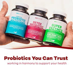 GOBIOTIX Probiotic Supplement with Digestive Enzymes - Detox and Digestive Health - Milk Thistle, Turmeric, and Dandelion Root for Gut Health - 50 Billion CFU - 60 Capsules