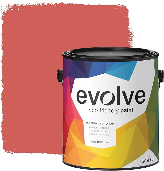 EVOLVE Paint & Primer: Environment-friendly, Low Sheen with One-coat Coverage for Interior & Exterior surfaces (Raspberry, 1-Gallon)