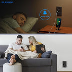 ELEGRP Wall Outlet, 20 Amp C Wall Outlets Receptacles, Outlets with A and C Ports, Tamper Resistant Receptacle, Wall Plate Included, UL Listed, 1 Pack, Black