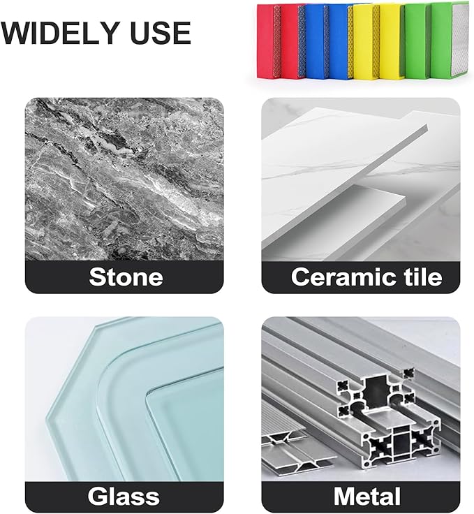 8pcs Diamond Hand Polishing Pads for Ceramic Tile Glass Grinding,Sanding Blocks Polishing 60#,100#,200#,400#