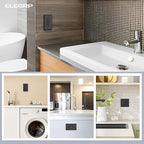 ELEGRP GFCI Outlet 15 Amp, Self-Test GFI Electrical Outlet with Narrow Design, GFCI Receptacle with LED Indicator, UL Listed, Black, Wall Plate Included, 6 Pack