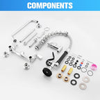 25" Height Commercial Faucet with Sprayer, Commercial Sink Faucet 8" Adjustable Center 12" Swing Spout, Commercial Wall Mount Faucet with Pre-Rinse Sprayer for Restaurant Industrial (25In)