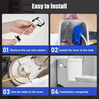 Toilet Handle Replacement Parts Kit, Side Mount Toilet Flush Handle for TOTO THU004-CP Trip Lvr for TOTO ST701, CST854, CST884 (Zinc Alloy & Copper Lever)