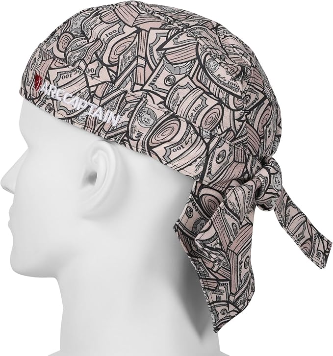 ARCCAPTAIN 2PC Welding Doo Rag, Welding Cap, Protective Welders Cap, Welding Hats for Men, Fireproof Cotton and Durable for Safety, Dollar, XL Size