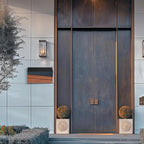 Wall Mount Mailboxes, Morden Mailbox for House, Metal Outside Mailbox with Walnut Wood Panel, Large Capacity Galvanized Steel Post Box with Flag (No Keys Locking)