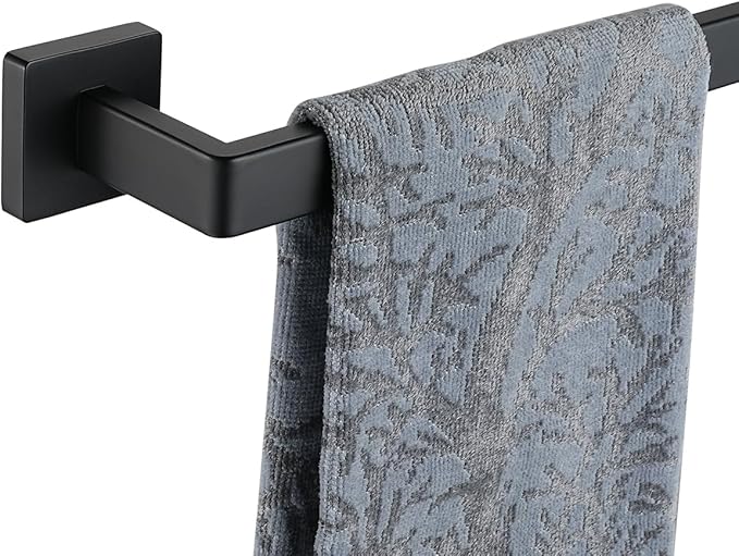JQK Black Towel Bar, Rounded Edges 29.41 Inch Towel Rack, 304 Stainless Steel Bathroom Wall Mount, Useable Length 27 Inch, TB250L27-PB