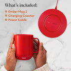 Ember Temperature Control Smart Mug 2, 10 Oz, App-Controlled Heated Coffee Mug with 80 Min Battery Life and Improved Design, Red