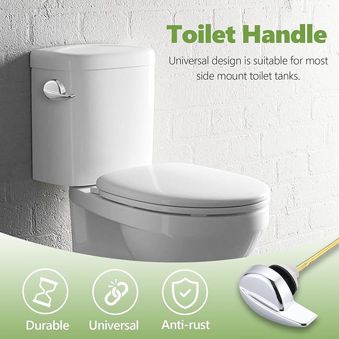 Toilet Handle Replacement Parts, Toilet Tank Flush Lever for THU004-CP Trip Lvr for St701Cst854884 for ST701, CST853, CST854, CST884, CST604CEF, CST614CEF Flush Handle