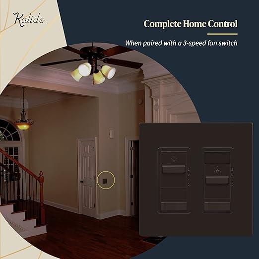 TOPGREENER Digital Dimmer Light Switch for 200W Dimmable LED/CFL Lights, Single Pole/3-Way LED Slide Dimmer Light Switch, Neutral Wire Not Required, UL Listed, TGSDS3-BR, Brown, 1 Pack