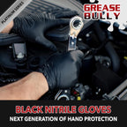 EPPCO Grease Bully 6-Mil Black Nitrile Gloves Disposable Powder Free, Latex Free Textured Superior Grip Glove for Mechanics