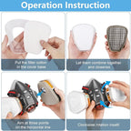 Reusable Half Face and Full Face Gas Mask with Activated Carbon Filter Against Organic Vapor/Dust/Chemical