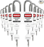 TRADESAFE Lockout Tagout Locks Set - 10 White Loto Locks, Keyed Alike Lockout Locks, 2 Keys Per Lock, OSHA Compliant Lock Out Tag Out Padlocks