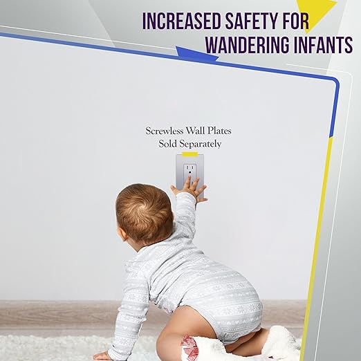 ENERLITES Elite Series Decorator Receptacle Outlet Child Safe Tamper-Resistant, Gloss Finish, Self-Grounding, 2-Pole, Residential Grade, 15A 125V, UL Listed, 61501-TR-SV-10PCS, Silver (10 Pack)