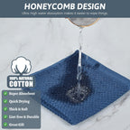 Nialnant 8 Pack Dish Rags,100% Cotton Dish Towels for Kitchen,Super Absorbent Kitchen Dish Cloths,Dish Rags with Hanging Loop,12x12 Inches,Navy Blue