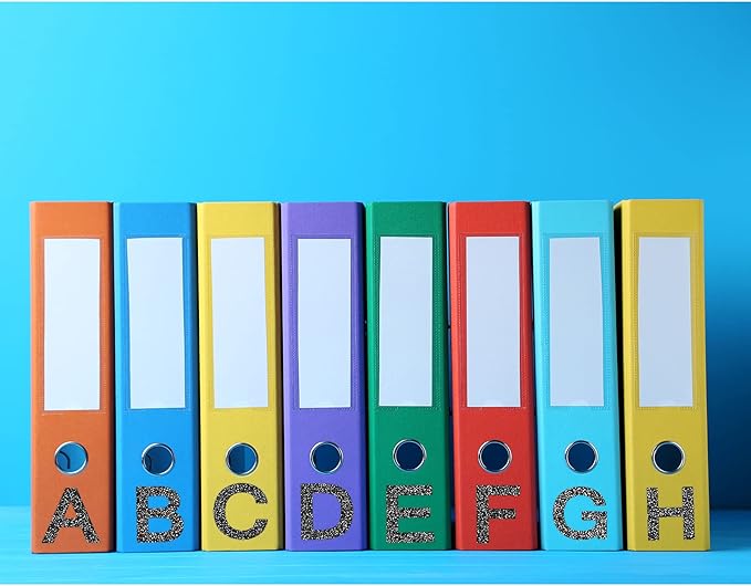 Outus 8 Sheets Vinyl Letter Stickers Self Adhesive Mailbox Numbers Alphabet Stickers Stick on Letters for Christmas Stockings Scrapbook Bulletin Board School Business(2 Inch,Glitter Black)