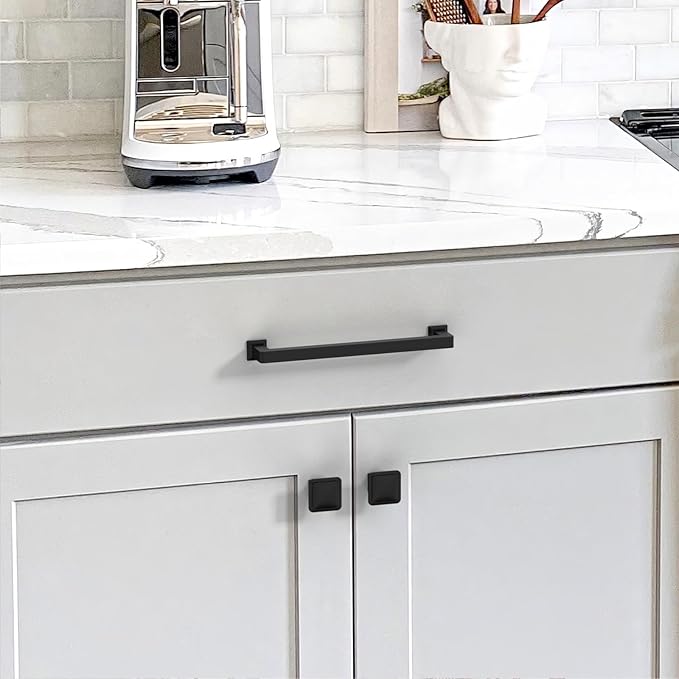 10 Pack 6.3"(160mm) Matte Black Cabinet Pulls Kitchen Cabinet Handles Drawer Pulls Cupboard Hardware for Cabinets CK0078